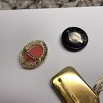 Lot Of 3 Vintage Costume Brooches Pins One Hand painted, Cameo Is Dual Pendant Photo 10