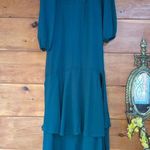 Lulus  Tier Elegance Hunter Green Long Sleeve Tiered Maxi Dress Wedding Size 1X Photo 2