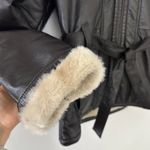 wilson's leather Wilson’s Leather Vintage Faux Fur-Lined Dark Brown Leather Bomber Jacket Sz M Photo 2