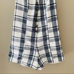 American Eagle  Plaid Print Romper Blue Sz Small Photo 7