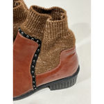 Bella Marie Woman’s Size 10 Brown Block Heel Sock Pull On Ankle Boot Photo 3