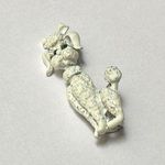 White Enamel Poodle Dog With Green Rhinestone Eyes Brooch Pin Photo 0