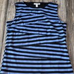 Dana Buchman  Black and Blue Striped Tank Top large Photo 0
