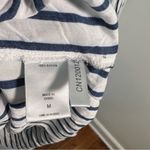 Soho New York & Co Popover Blouse Navy White Stripes Grommets Blue Size M Photo 11