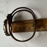 Rose Quartz Crescent Moon and Labradorite Copper Hinged Bracelet Boho Cuff Pink Photo 7