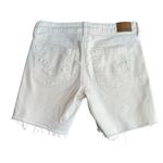 American Eagle Womens Size 2 Jean Midi Shorts White Denim Super Stretch Nautical Photo 6