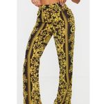 Pretty Little Thing  Women's Pants Straight Leg Sheer Size 8 Black Yellow Photo 13