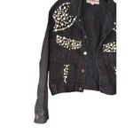 Robin Berry Embellished Denim Jacket Black Jean Jacket Vintage Medium Black Photo 3
