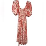 La Ligne Lola Silk Maxi Dress x Hanna Barczyk abstract face XS Wedding vacation Pink Photo 11
