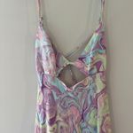 ZARA  Tie Dye Cutout Satin Mini Dress Sz M Photo 9