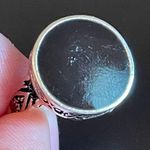 Round black obsidian S925 silver woman ring size 6.5 Photo 5