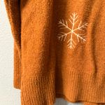 Loft Women's cognac Sweater with Snowflake Design Photo 3