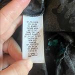 Snoskins Velvet Burnout Ruched Sleeve Top Black/Green Size Medium Black Photo 5