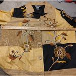 Indigo Moon Size 1X Cotton Patchwork Vintage Embroidery Wooden Buttons Neutral Black Photo 9