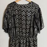 Free People Love Your Chaos Mini Dress Womens Medium Black Gold Drop Waist Tunic Photo 11