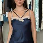 Victoria's Secret Victoria’s Secret Navy Satin Slip Dress – XS Photo 0