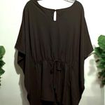 Elegant Black Women's Bat sleeved tie front Romper size small Photo 0