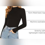Amazon Verdusa Womens Black Mock Neck Slim Fitted Long Sleeve Size Medium Photo 2