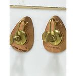 Vintage RARE Hogan Bolas Matching Copper Yellow Enamel Brooch And Earring Set Photo 3