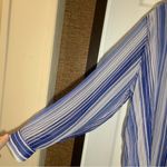 Jordan Woman Blue/White Striped Button Up Blouse size 1X Photo 3
