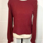 Madewell Burgundy Long Balloon Sleeve Shirt Photo 1