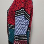Vintage Northern Isles Blue & Red Scandinavian Wool Blend Sweater Size Large Photo 2
