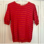 Talbots Vintage  100% silk pink and orange stripe sweater blouse small Photo 6