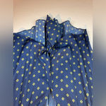 Free People Women’s Mornings In Marrakesh Tie Front Navy Silky Tank Top Size S Photo 5