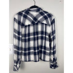 Rails Dylan Plaid Shirt Women's Medium Navy White Soft Lightweight Flannel Butto Photo 4