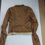 Jaime Lee Floral Lace Ruched Sleeve Blazer Jacket S Cottagecore Fairycore Fall Gold Photo 5