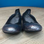 Stuart Weitzman  Embossed Leather Snakeskin Ballet Flats Metallic Silver Size 8.5 Photo 4