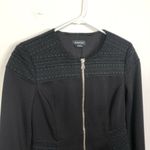 Bebe Black Full Zip Textured Long Sleeve Crop Stretch Jacket Womens Size 4 Photo 2