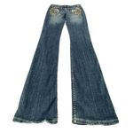 Miss Me Bootcut Jeans Women's 28 Blue Stretch 5-Pockets Rhinestone Embroidered Photo 1