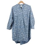 Draper James Lands End Nightshirt Blue Floral Chambray Long Sleeve Womens 1X Photo 2