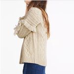 Madewell  Cableknit Fringe Cardigan Sweater Tassel Merino Wool Chunky XS Photo 4