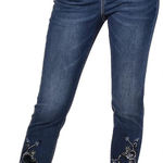 Frank Lyman Floral Printed Jeans Size Large Photo 0