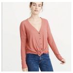 Abercrombie & Fitch ✨ Pink Front Tie Sz Medium Top Thermal✨ Photo 1