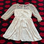 Japan Kawaii beige floral lace long sleeve dress S Photo 5