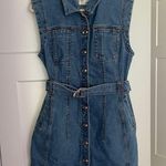 Aje Darcie Denim Blue Mini Dress Belted 90’s Wash Size 14 Photo 1