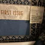 First Issue All Silk Floral Print‎ small Long Sleeve Flowy Feminine Artsy Blue Photo 1