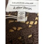 & Other Stories & Other Stories Women Brown Crochet Lace Open Sheer Peplum Knit Blouse Top Sz S Photo 2