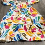 Tabitha Brown for Target‎ Linen Blend Botanical Puff Sleeve Mini Dress Sz XS White Photo 12