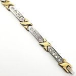 Stainless steel magnetic bracelet w/CZs 7.5" Silver Photo 1
