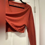 Aeropostale  Deep V Long Sleeve Waffle Cropped Drawstring Seriously Soft Size XL Photo 7