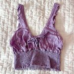 Me to We Pacsun Purple Floral Tie Front Smocked Tank Top Size Medium Photo 0