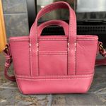 J.Crew Pink Mini Montauk Tote Bag Cow Leather/Cotton Crossbody Purse Photo 0