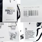 Princess Polly NWT Kathrine Triangle Bikini Set Black White Trim Size US 6/8 NEW Photo 7