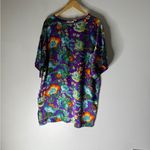 Victoria's Secret Vintage Victoria’s Secret Gold Label Floral Short Sleeve Night Shirt Satin Large Photo 2