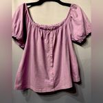 American Eagle NWOT Cute  Light Purple Puff Sleeve Shirt, size small! Photo 0