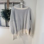 Altar'd State  Alison Matte Chenille Pullover Sweater Blue White Stripe Size XL Photo 5